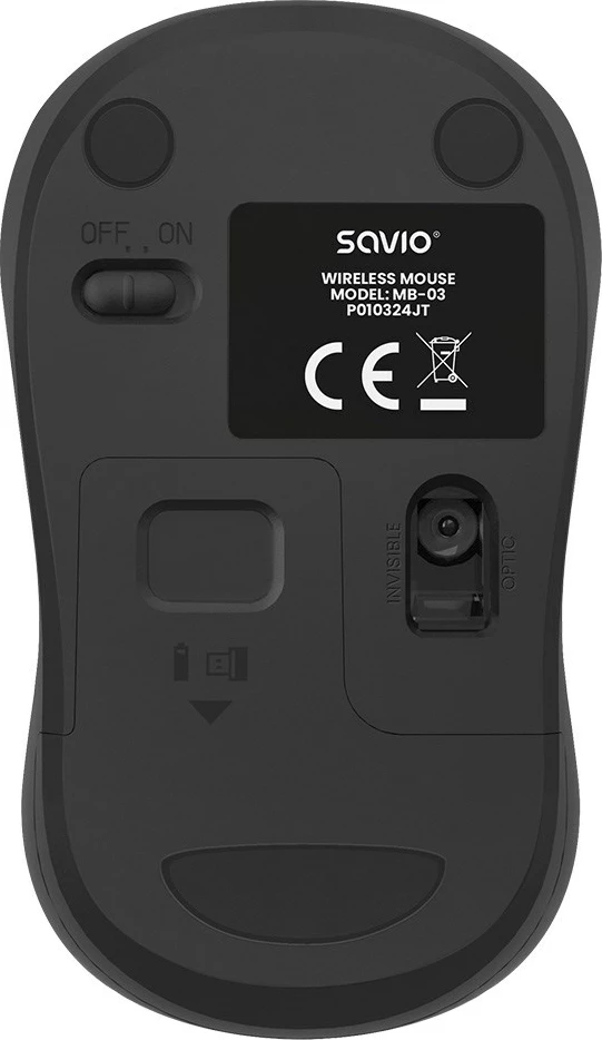 Maus SAVIO MB-03, Bluetooth, për zyrë, Zi