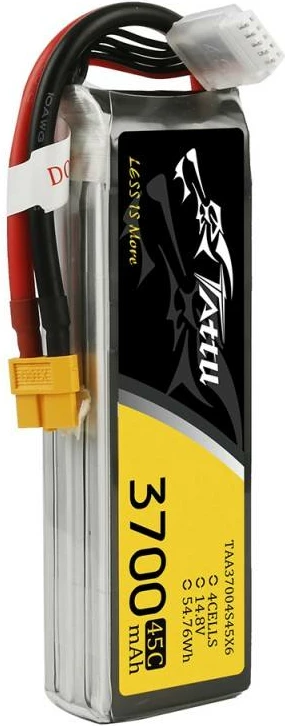 Bateri LiPo Tattu 3700mAh 14.8V 45C 4S1P me lidhës XT60