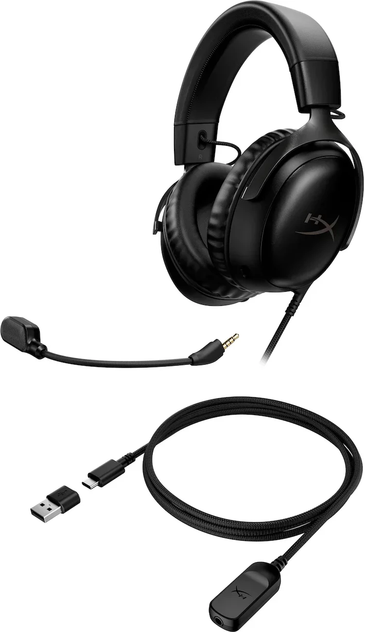 Kufje gaming me mikrofon, HyperX Cloud III, drejtues 53mm, mikrofon 10mm me anulim zhurme, multiplatformë, e zezë