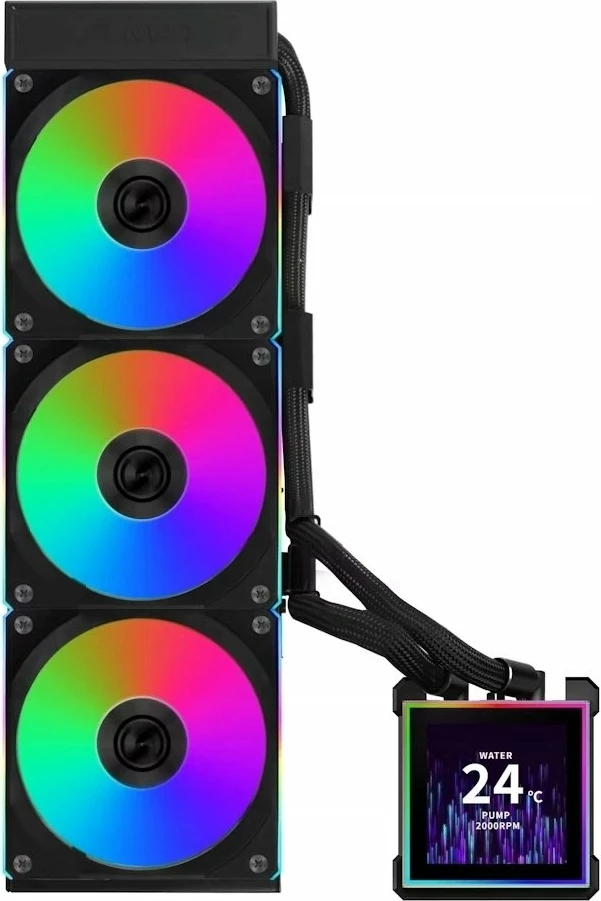 Ftohje AIO me ujë Lian Li HydroShift II LCD-S 360CL (GHS2LCDS36CB), radiator 360mm, ekran LCD 2.88\", ARGB, 3x120mm, e zezë
