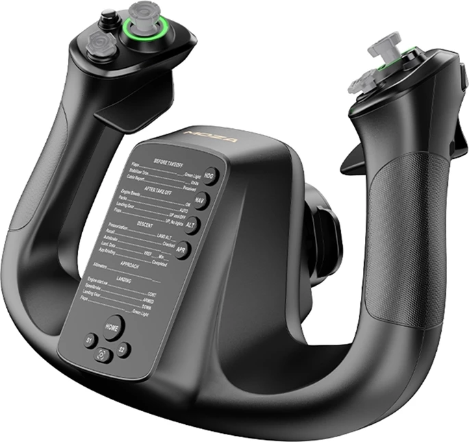 Volant fluturimi (yoke), Moza Racing, MFY Yoke AS012, deri 34 inpute, Hall sensor joystick, RGB, PC