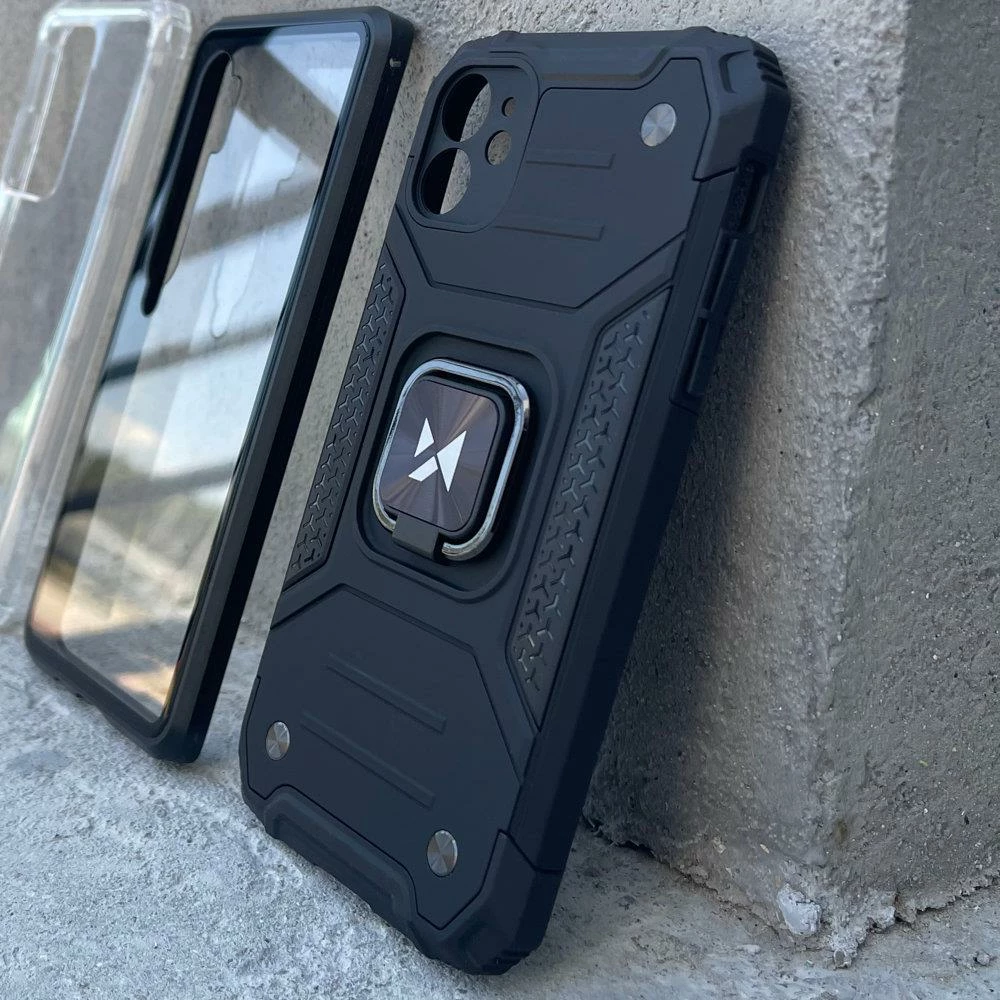Mbështjellës Wozinsky Ring Armor për iPhone 14 Plus, me unazë dhe mbajtës magnetik, Kaltër