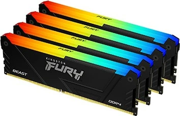 RAM Memorje Kingston FURY Beast RGB 64GB (4x16GB) DDR4 3600MT/s