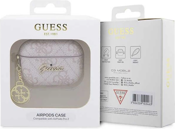 Mbështjellës Guess 4G Charm për AirPods Pro 2, Rozë