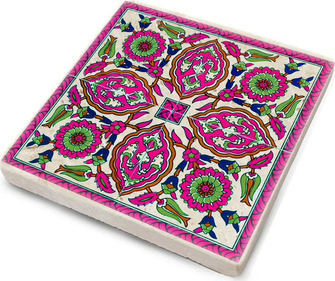 Set mbajtëse gotash Hermia TAB218511664, 4 copë, gur natyral, shumëngjyrëshe