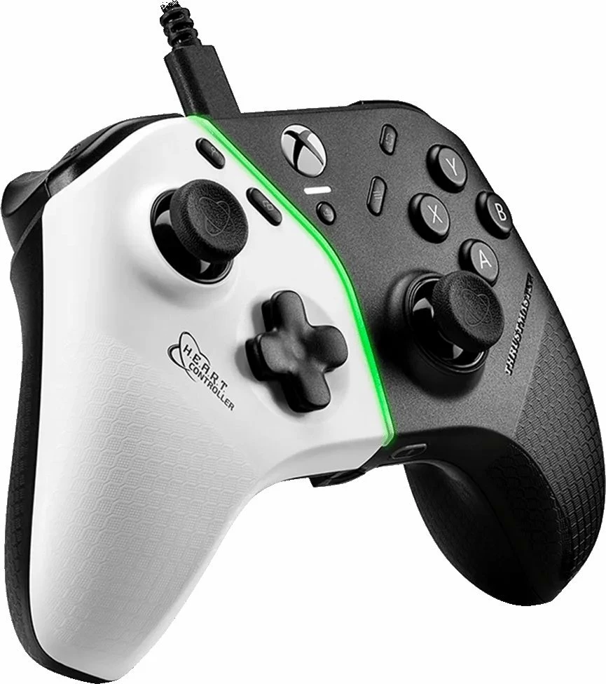 Kontroller Thrustmaster H.E.A.R.T. 4460237, Hall Effect anti-drift, wired, 16 butona, 2 analog, vibrim, backlight, për PC/Xbox One/Xbox Series, bardh e zi