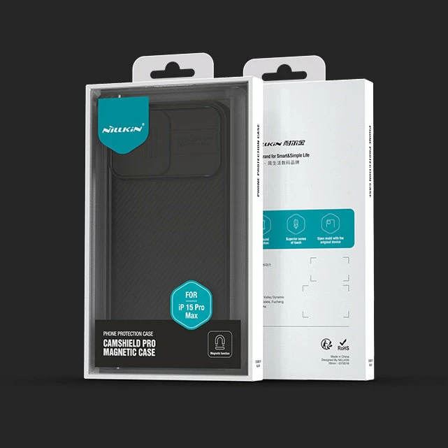 Mbështjellës Nillkin CamShield Pro Magnetic për iPhone 15 Plus, me mbrojtës kamere, Gjelbër