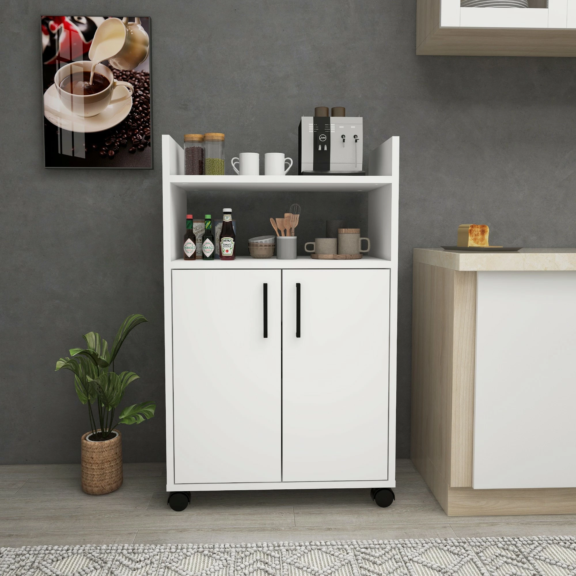 Dollap multifunksional Hanah Home, i bardhë, Tiraks