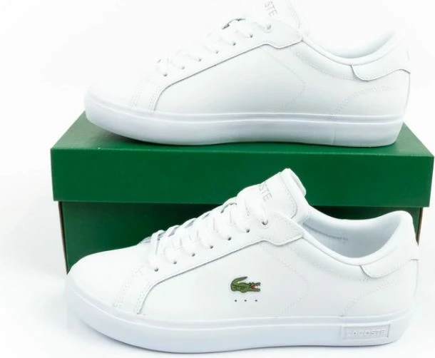 Këpucë për meshkuj Lacoste, të bardha