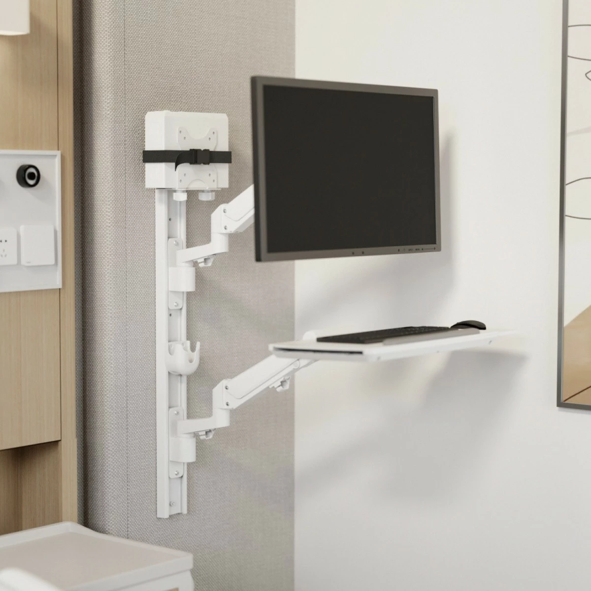 Mbajtëse mini kompjuteri Maclean MC-115W, e bardhë