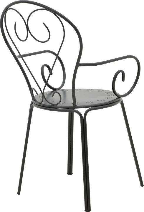 Set tavoline me karrige për terasë, Watson-Monasty, metal i zi, 3 copë