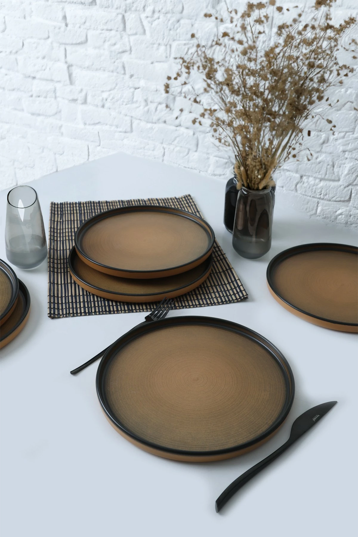 Set pjatash shërbimi, 6 copë, ngjyrë camel, Hermia Concept, X00018265