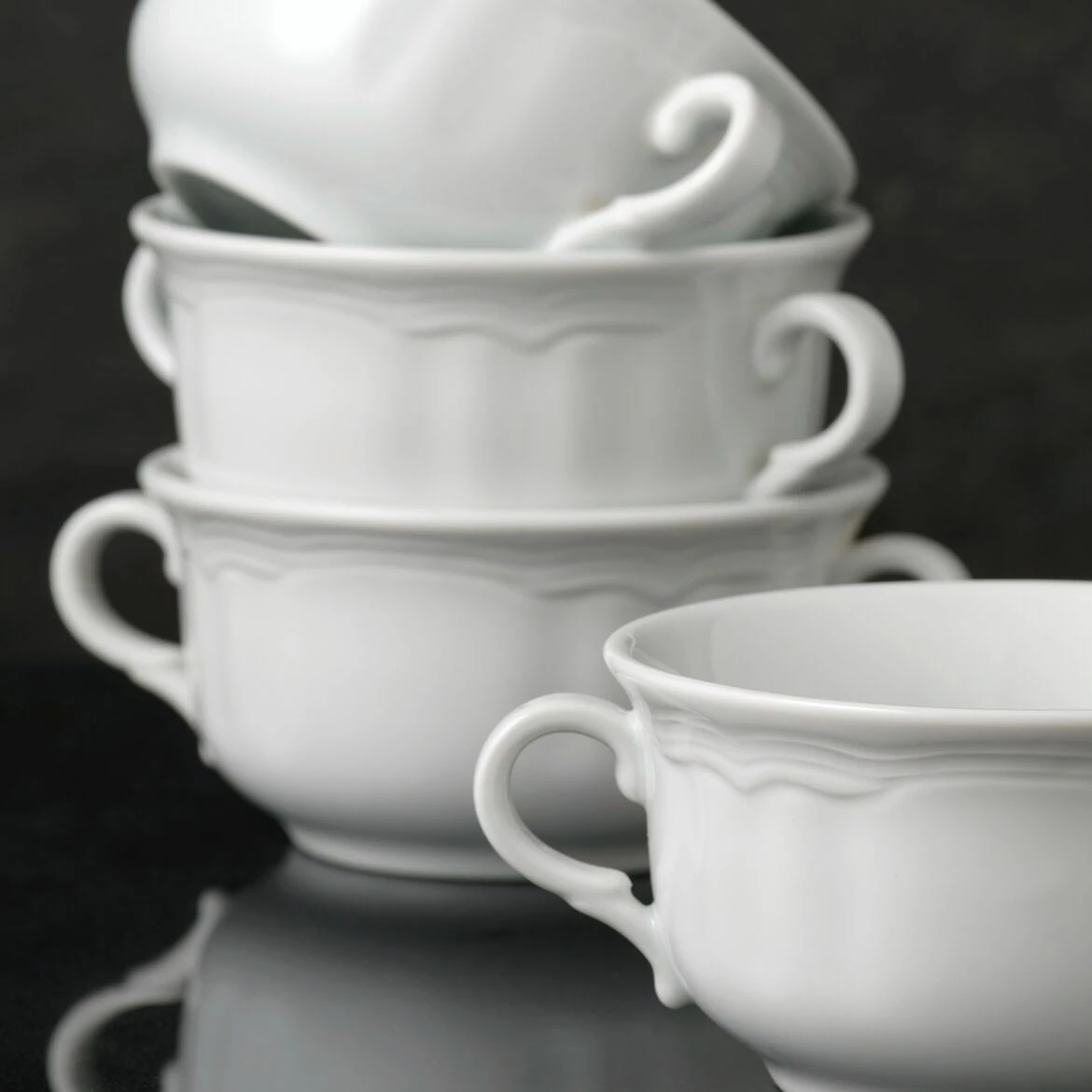Set me 4 tasa porcelani të bardhë, Hermia Concept, VN412KS00