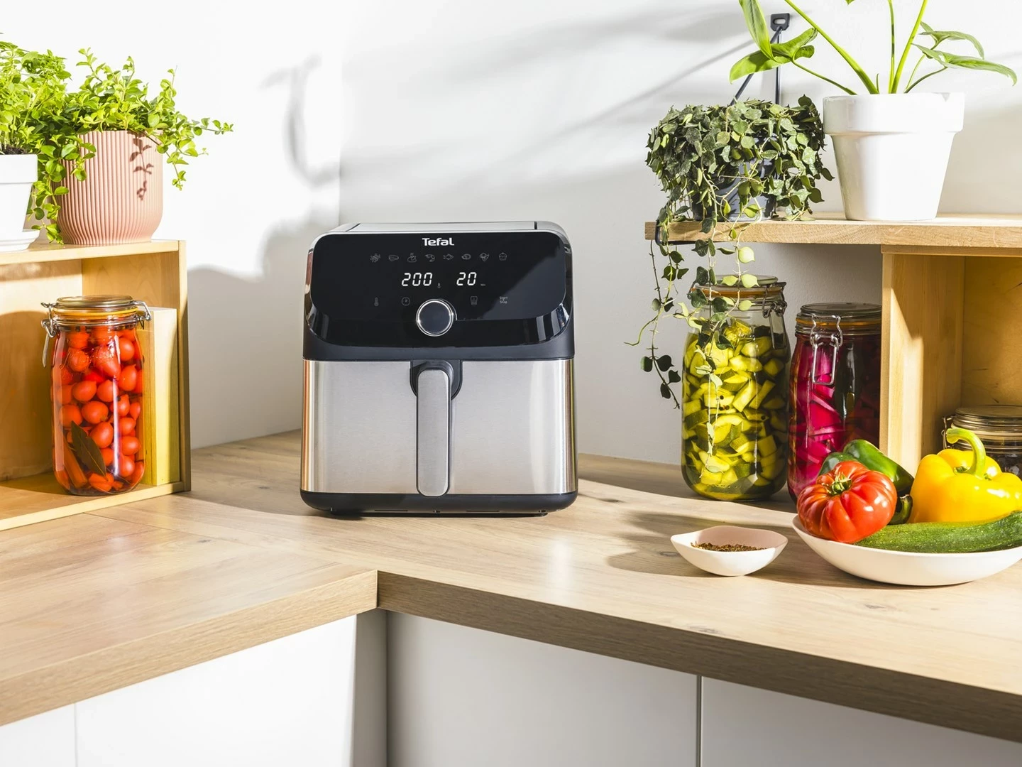 Fritezë me ajër të nxehtë Tefal Easy Fry Mega EY855D10, 7.5 L, E zezë, Inox