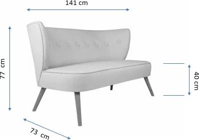 Divan dy vendësh, ngjyrë krem, Atelier del Sofa, Bienville