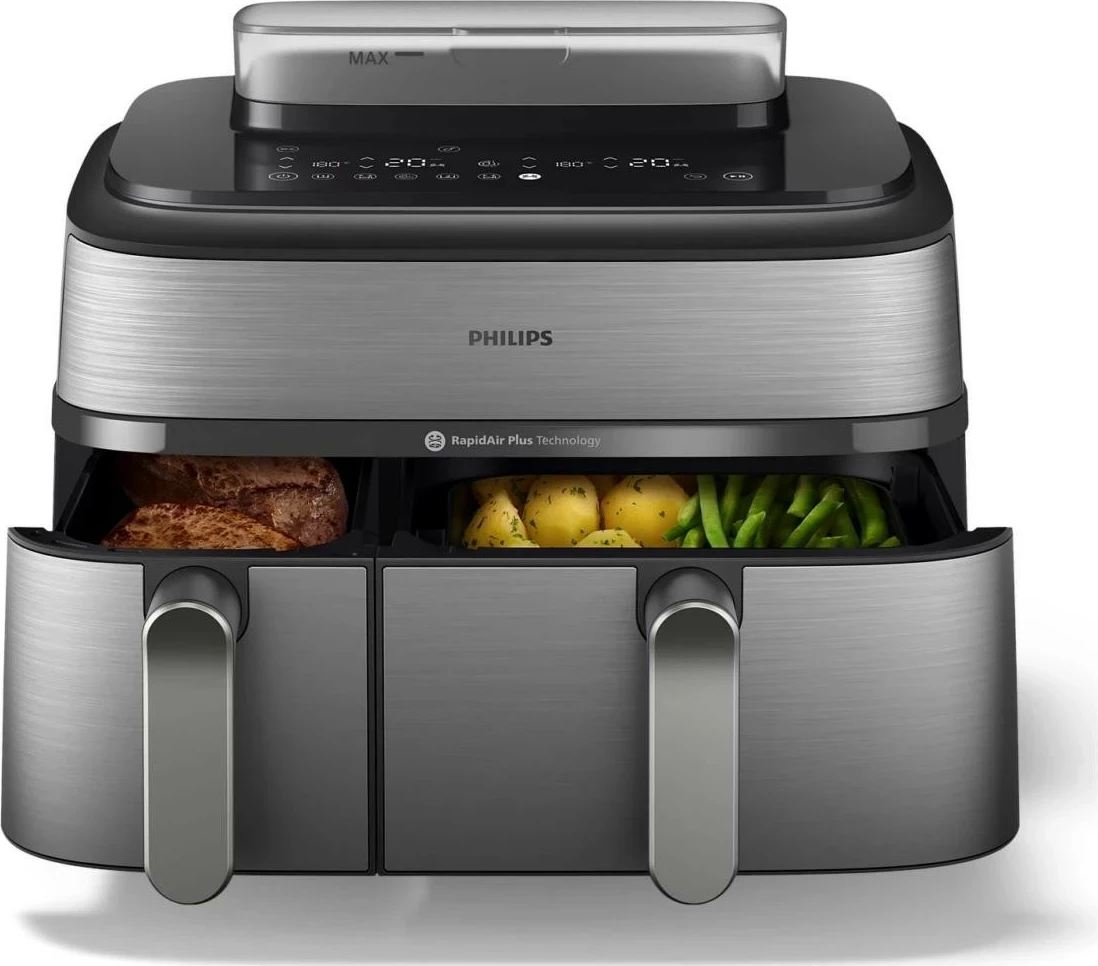 Fritezë ajri Philips NA555, 2 shporta, 1.5 kg, 2750W, argjendtë