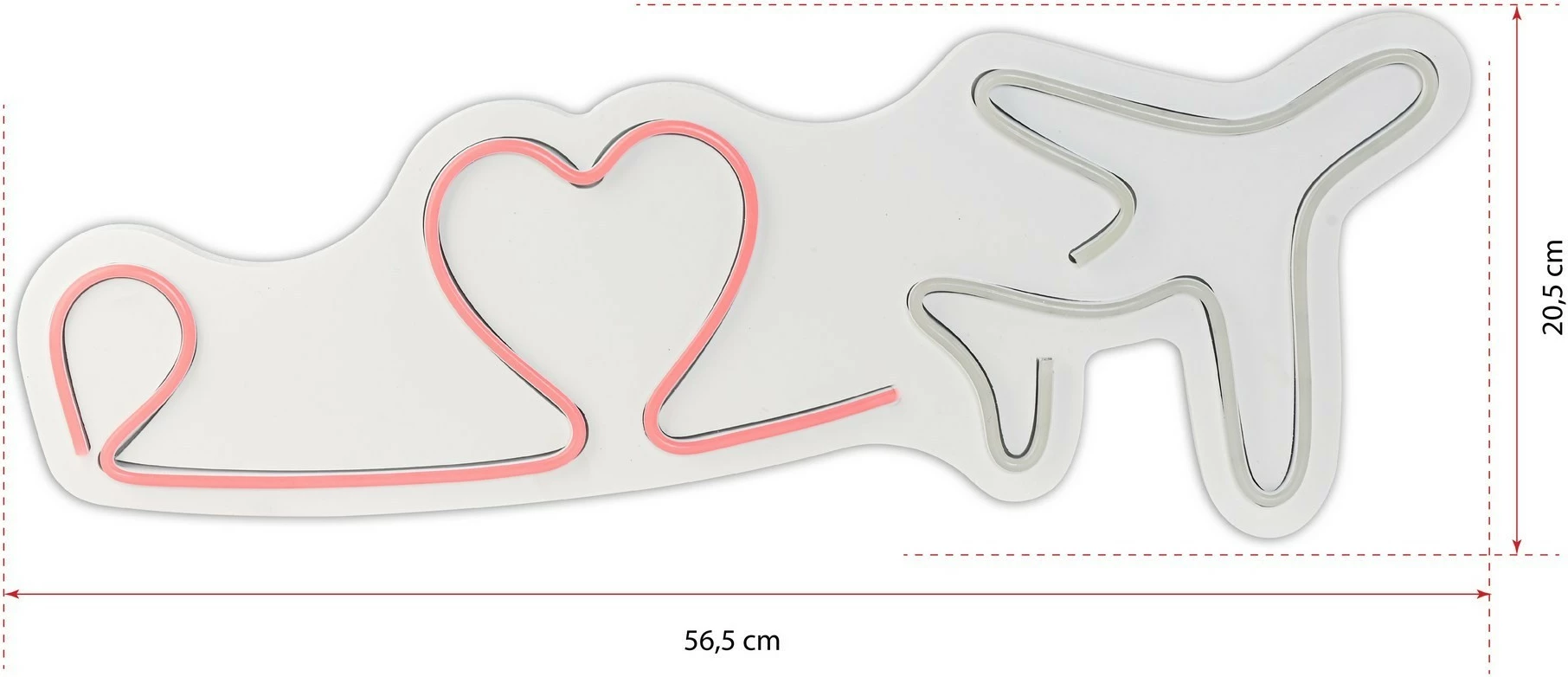 Dekor dritash LED plastike, Love Trip aeroplan, shumëngjyrëshe