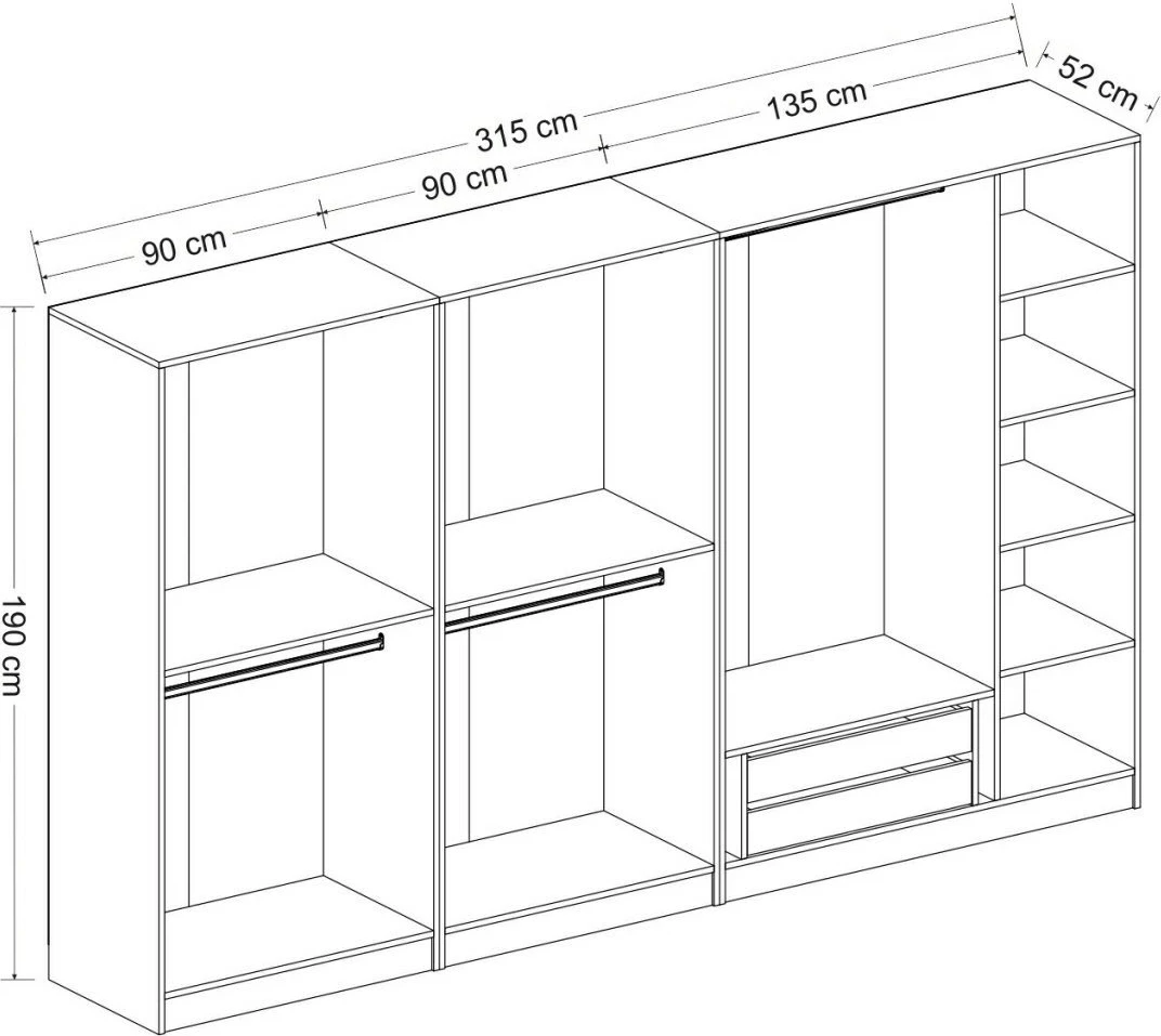 Dollap Skye Decor, ngjyrë arre, 2718