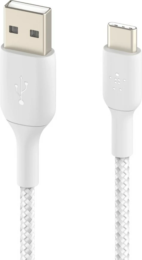 Kabllo Belkin CAB002BT1MWH, USB-A në USB-C, 1m, e bardhë