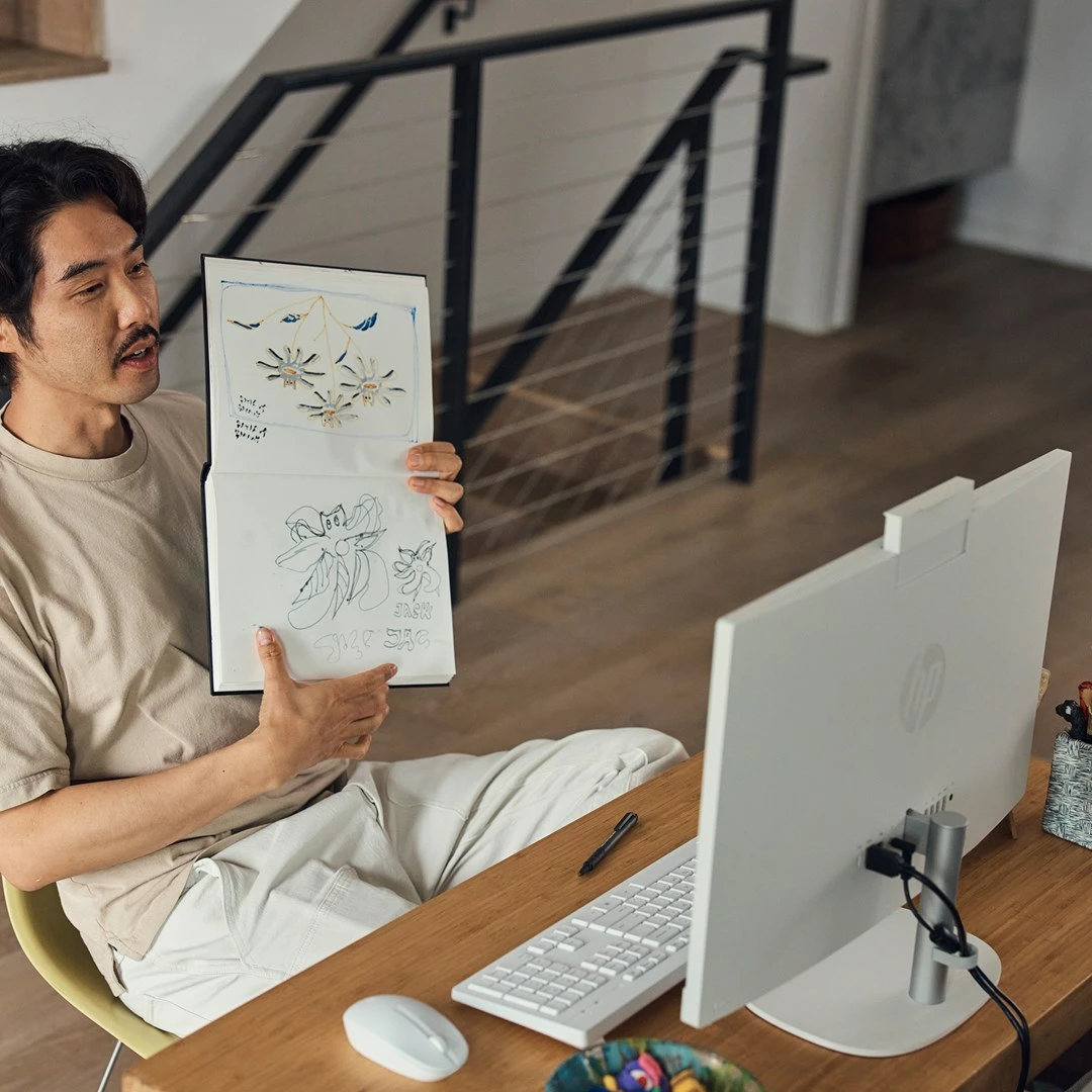 Kasë All-in-One HP 24-cr0332nw, Ryzen 7 7730U, 23.8" FHD, 16GB RAM, 512GB SSD, Shell White