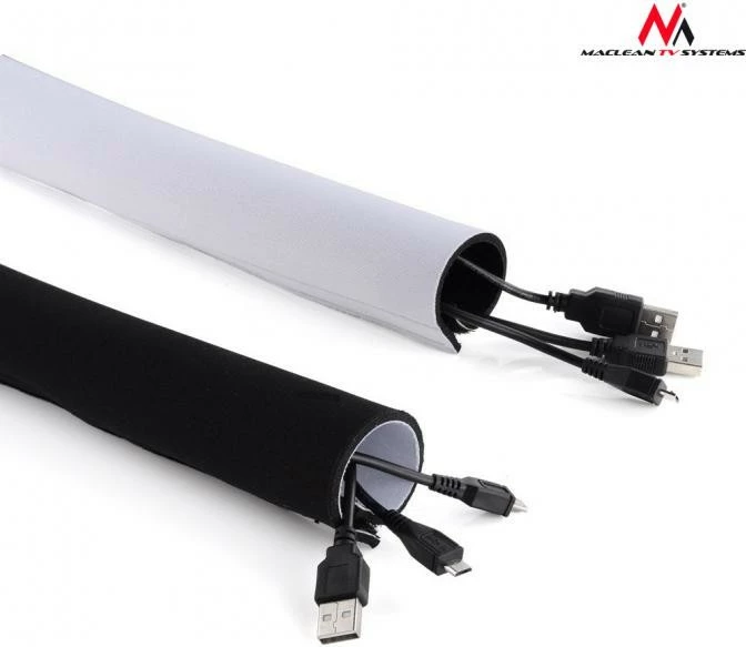 Organizues kabllosh Maclean MCTV-672, neopren, 110mm x 2m, zi/bardhë