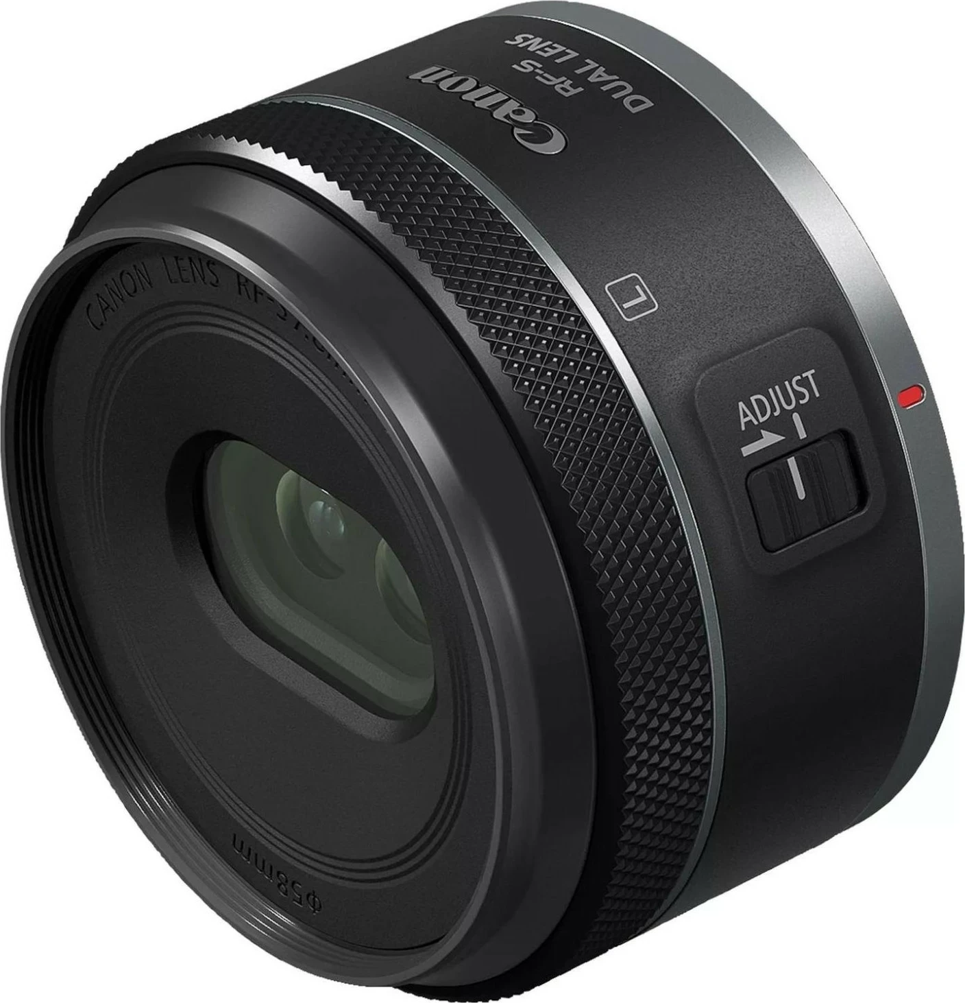 Lentë Canon RF-S 7.8mm F4 STM DUAL, e zezë
