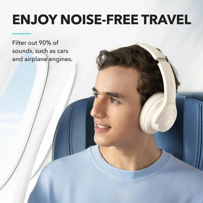 Kufje over-ear Bluetooth Anker Soundcore Q20i A3004G21, ANC, Hi-Res, 60/40 orë, USB-C, të bardha