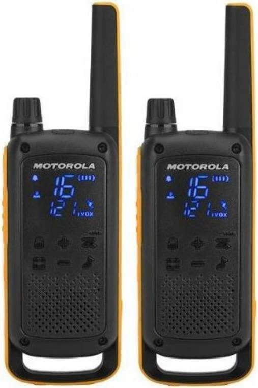 Radiotelefon Motorola T82 Extreme, PMR446, 16 kanale, Set prej 2 copë, Zi/Portokalli