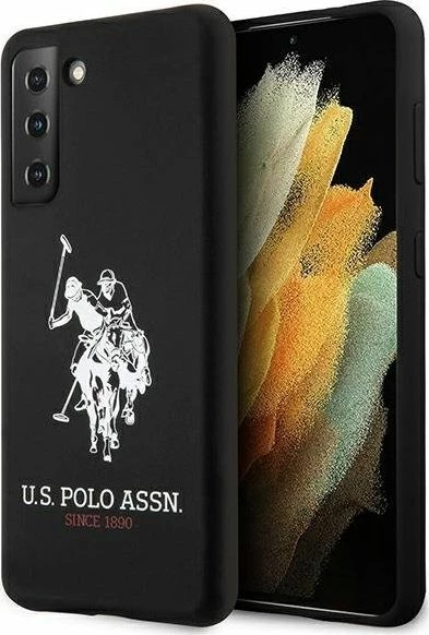 Mbështjellës US POLO Assn. USHCS21SSLHRBK për Galaxy S21, silikon/TPU, i zi