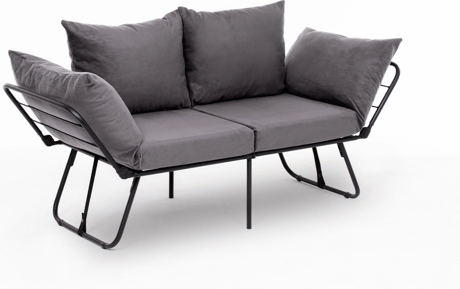 Divan 2-vendësh, shndërrohet në shtrat, ngjyrë gri, Viper