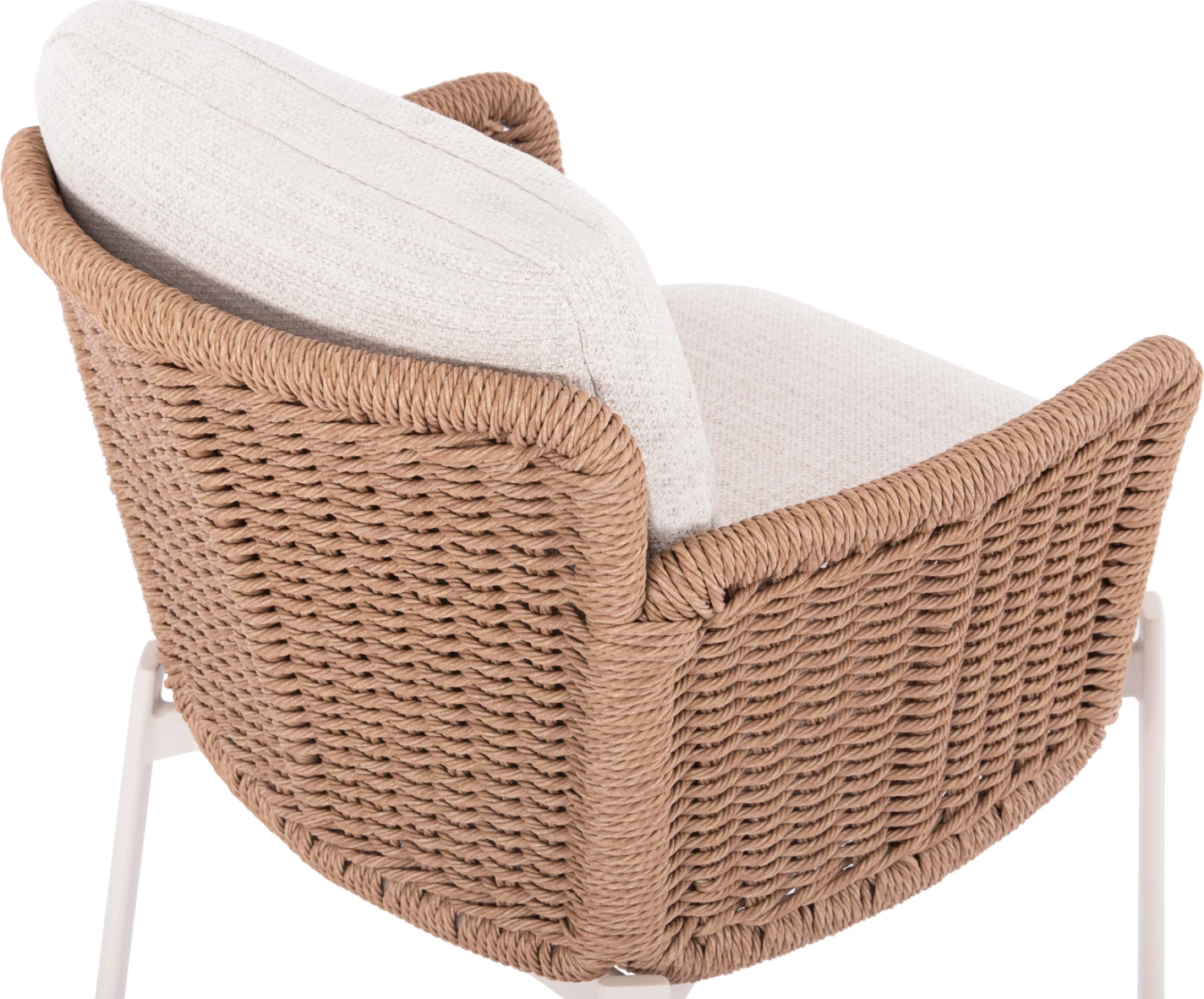 Karrige ngrënieje për jashtë, seri DESTINY, alumin, jastëkë krem-bezhë, 65x68x75.5-82H