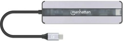 Docking station MANHATTAN 7-in-1, HDMI, RJ45, 2xUSB-A, SD/MicroSD, gri