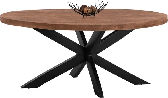 Tavolinë ngrënieje ovale FH8483 dru mango i fortë 210Χ100Χ78