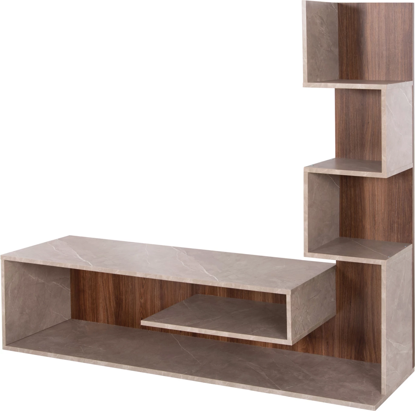 Kombinim mobiljesh për TV EDELIE FH8908.14 melaminë me teksturë guri gri-natyrale 150x29.5x120H cm