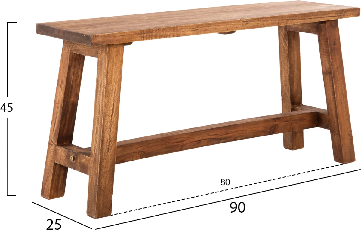 Tavolinë anësore RANCH FH9752 dru mahagoni ngjyrë natyrale 90x25x45H cm
