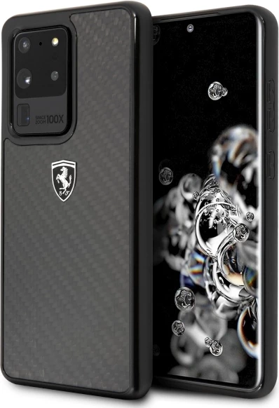 Mbështjellës Ferrari Heritage Carbon për Samsung Galaxy S20 Ultra, i zi