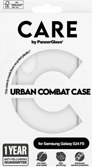 Mbështjellës PanzerGlass Urban Combat Case MagSafe për Samsung Galaxy S24 FE, zi