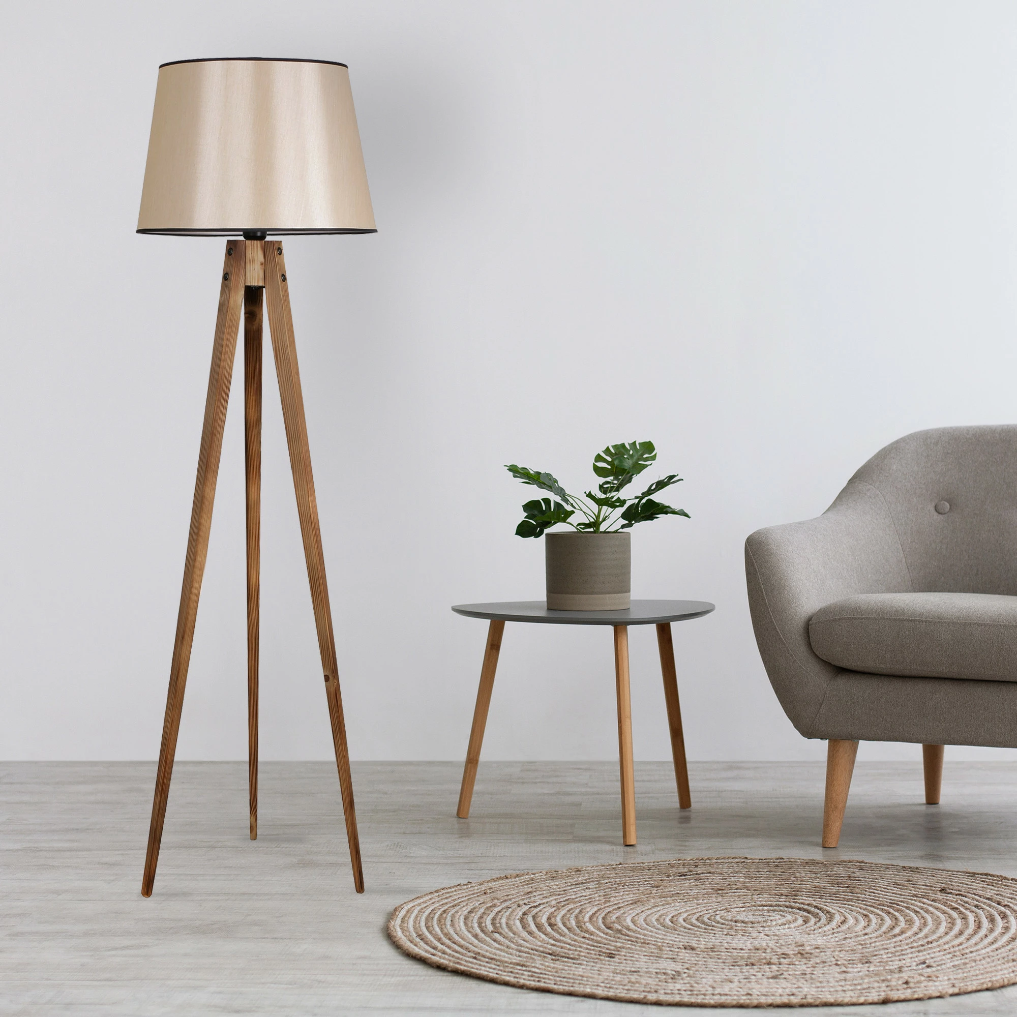 Llambë dyshemeje Opviq, tripod Yanık Lambader Pramit 15-3 me abazhure