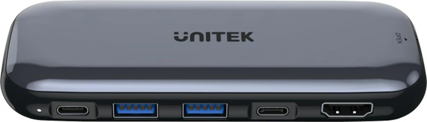 HUB USB-C UNITEK me ruajtje M.2, HDMI, USB-C PD 100W, D1046A, Gri