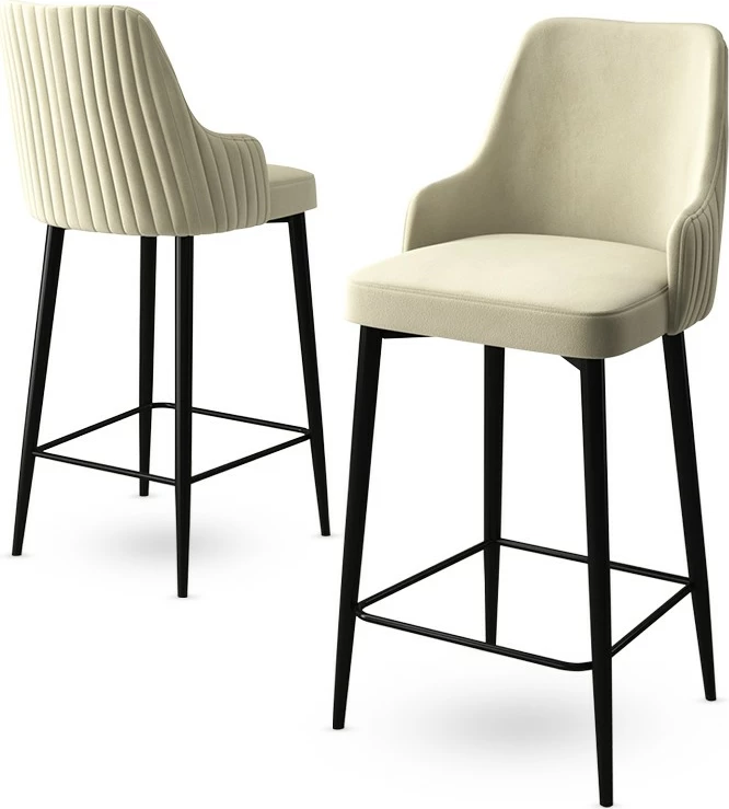 Set karrigesh për bar (6 copë), Hanah Home, Enox, krem, e zezë