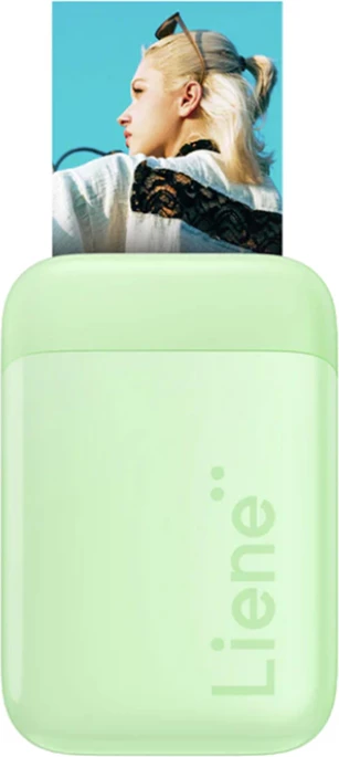 Printer foto portativ Liene Pearl KW001-65024 2x3\", Zink, Bluetooth 5.0, USB-C, me 50 fletë, e gjelbër