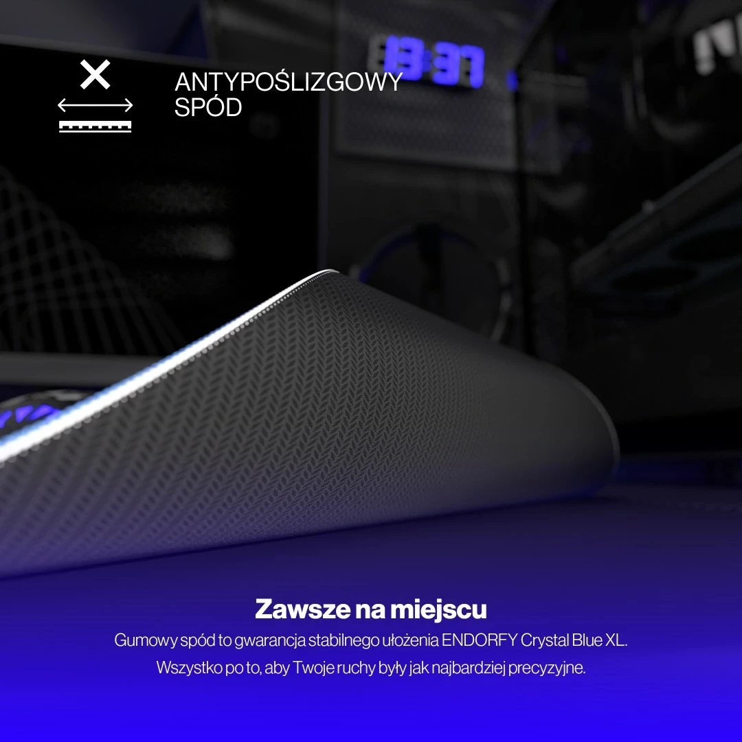 Mauspad Endorfy Crystal Blue XL, material, për lojtarë, ngjyrë blu
