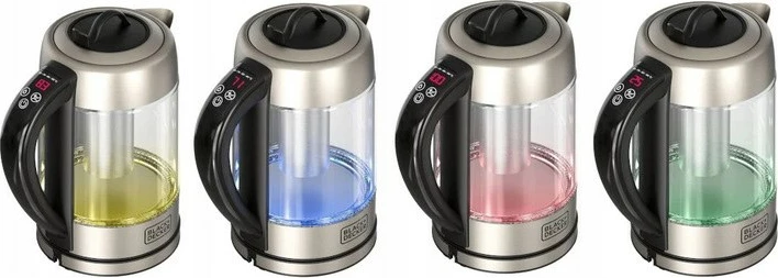 Çajnik elektrik Black+Decker BXKE2205E, 1.7 L, Transparent