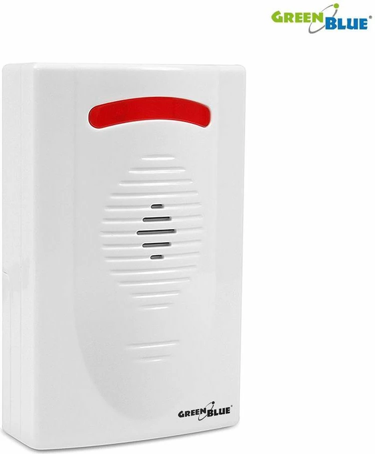 Alarm sinjalizues hyrjeje pa tela GreenBlue GB3400, me sensor PIR, 5 melodi, i bardhë, set sensor + marrës