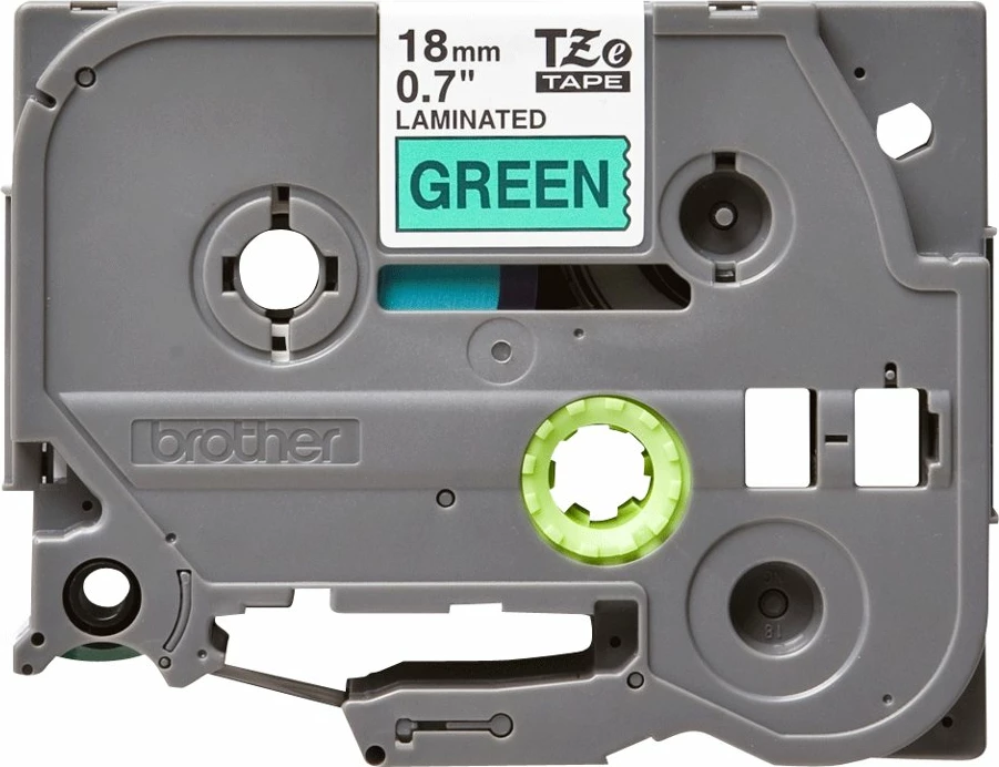 Kasetë etiketuese Brother TZe-741, 18mm, tekst i zi në të gjelbër, 8m