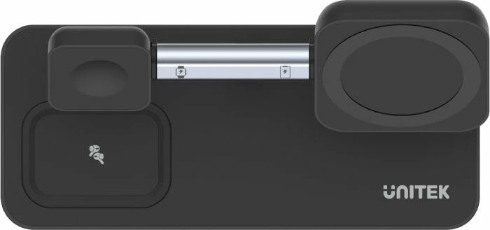 Karikues induktiv 3-në-1 Unitek MagMighty TRI P1212A 22.5W USB-C, i zi