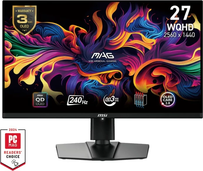 Monitor MSI MAG 271QPXDE QD-OLED 27 inç, WQHD, i zi