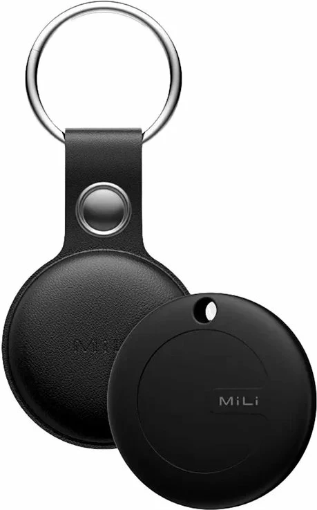 Tracker MiLi MiTag DUO, kompatibil me Android/iOS, Bluetooth 5.2 deri 100 m, IPX67, me mbështjellës/kasë, i zi, 1 copë