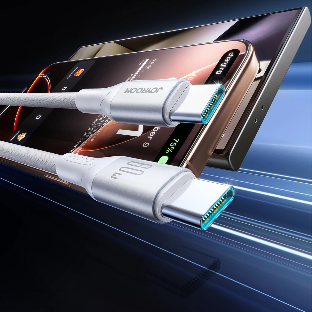 Kabllo USB-C në USB-C Joyroom S-A28 Flash Series, 2m, 60W, Bardhë