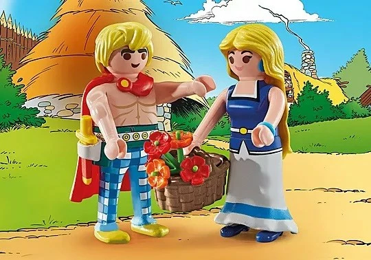 Set lodrash Playmobil Asterix 71544 Tragikomiks dhe Falbala, 14 pjesë